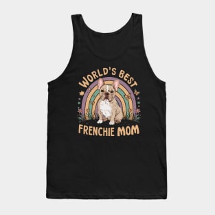 World's Best Frenchie Mom Colorful Rainbow and Butterflies Tank Top